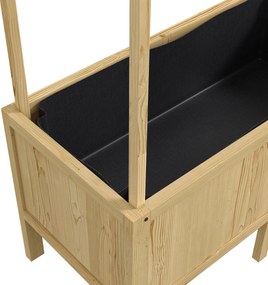 Outsunny Jardinieră înălțată cu acoperiș, orificii de drenaj, căptușeală din material nețesut, rezistentă la intemperii, lemn de brad, 110x60x152 cm | Aosom Romania