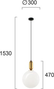 Lustră suspendată pe cablu NEPTUNE 1xE27/40W/230V aurie