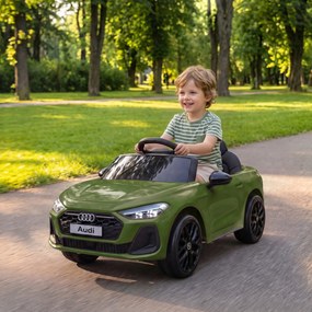 AIYAPLAY Mașină Electrică pentru Copii 12V Audi A5L cu Telecomandă, Baterie cu Litiu, 2 Motoare, Telecomandă, Verde | Aosom Romania