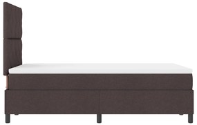 vidaXL Pat cu arcuri cu saltea gri închis 120x200 cm din țesătură