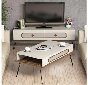 Set mobilier pentru living Biladi 2 (crem) . 1094087