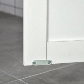HOMCOM Dulap Auxiliar de Baie cu 2 Uși Raft Interior Ajustabil și Compartiment Deschis Mobilier de Baie pentru Sufragerie Bucătărie 60x30x80 cm Alb | Aosom Romania