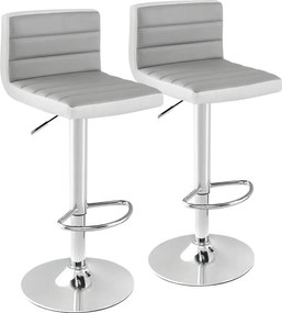 Set 2 scaune de bar reglabile, rotative, gri