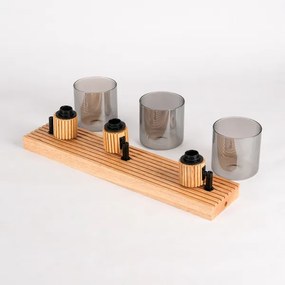 Brilagi - Spot HYGGE 3xE14/15W/230V lemn de cauciuc/fumuriu