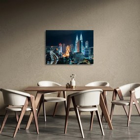 Tablou pe sticlă - Noaptea în Kuala Lumpur (70x50 cm)