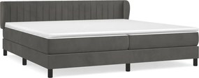 vidaXL Pat box spring cu saltea, gri închis, 200x200 cm, catifea