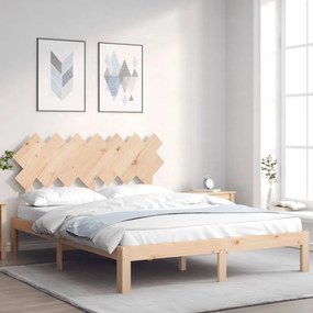 3193726 vidaXL Cadru de pat cu tăblie, 140x200 cm, lemn masiv