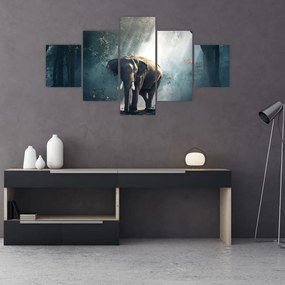 Tablou cu elefant în djunglă (125x70 cm), în 40 de alte dimensiuni noi