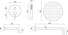 Set de duș incastrat Rea Lungo Crom cu BOX