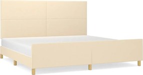 vidaXL Cadru de pat fără saltea, crem, 200x200 cm, textil