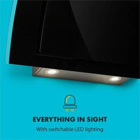 Sabia 90, hotă de aspirare de 90 cm, incluzând 2 x filtru de carbon activ, neagră