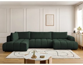 Colțar verde extensibil/cu spațiu de depozitare (cu colț pe partea stângă/în formă de "U") Fuji – Bobochic Paris