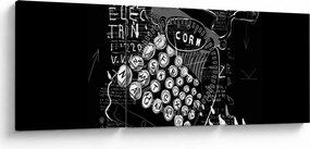 Tablou - Desen în stilul lui Banksy (cu ceas) (90x30 cm)