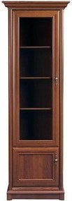 Vitrina KENT stanga, castan, PAL/sticla securizata, 71x43x205 cm
