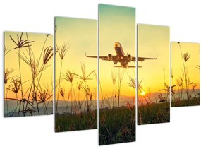 Tablou cu avionul ridicându-se spre zbor (150x105 cm)