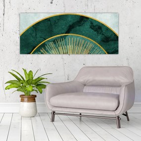 Tablou - Forme cu texturi aurii (120x50 cm)