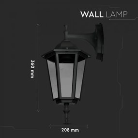 Lampă de perete de exterior 1xE27/40W/230V IP44 negru