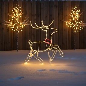 Lampă de podea de Crăciun Cerb 50cm Incl. LED cu temporizator IP44 - Pax