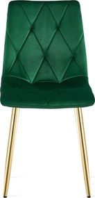 Verde scaun bucatarie LIBRA din catifea cu picioare aurii