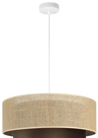 Lustră suspendată pe cablu SARTA 1xE27/60W/230V Ø 45 cm maro/iută