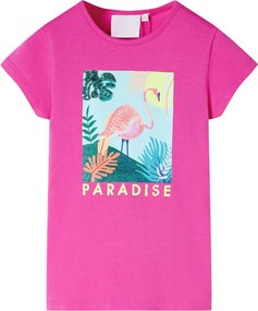 vidaXL Tricou pentru copii, roz închis, 140