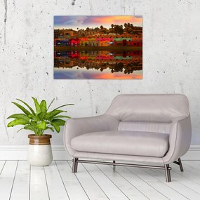 Tablou pe sticlă - Loc pentru baie de vară (70x50 cm)