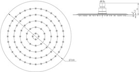Cap de duș argintiu lucios din oțel inoxidabil ø 25 cm Slim – Sapho