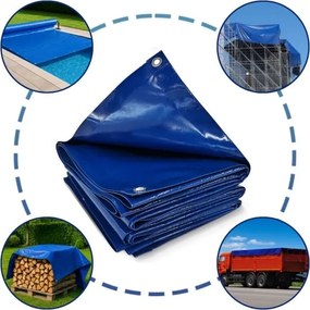 JAGO Prelata 650 g/m², ochiuri de aluminiu, albastru, 3 x 6