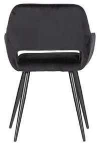 Set de scaune de sufragerie negru cu cotiere 2 buc. tapițat Jelle – WOOOD