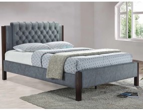 Pat, material textil gri, 160x200, KAROLA NEW