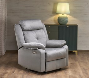 Fotoliu recliner Loris stofa gri H105 cm