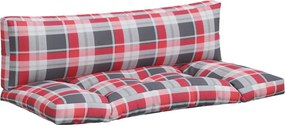 vidaXL Perne pentru paleți 2 buc. roșu țesătură cu model în carouri