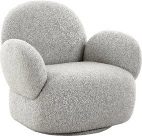 Fotoliu gri deschis cu tapițerie din țesătură bouclé Messina – House Nordic