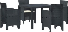 vidaXL Set de masă pentru grădină 5 pcs Antracit Polipropilenă