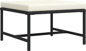 vidaXL Taburet modular cu pernă, negru, poliratan