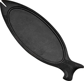 Platou servire, negru, din aluminiu, Fish