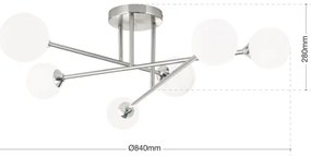 Lustră aplicată Orion DL 7-786/6 SNOWWHITE 6xG9/20W/230V d. 84 cm crom mat