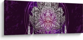 Tablou - Lotus (cu ceas) (90x30 cm)