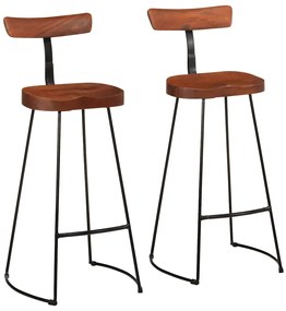 vidaXL Scaune de bar 2 buc 49x43x103 cm lemn masiv de mango