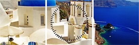Tablou - Santorini, Grecia (cu ceas) (90x30 cm)