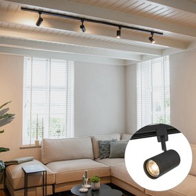 Sistem de șine modern monofazat cu 4 spoturi negru - Jeana