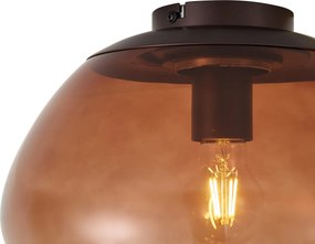 Plafonieră de design maro cu sticlă maro - Giselle