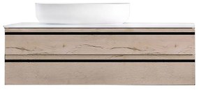 Dulap baie suspendat Kolpasan Alexis 100 cm, pentru lavoar pe blat, stejar Craft wood