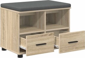 vidaXL Bancă pentru hol cu pernă cu raft Stejar Sonoma 60 x 38 x 46 cm