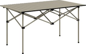 Outsunny Masă de camping pliabilă cu blat rulabil, masă de grădină din aluminiu pentru 2 persoane, 95 x 55 cm Khaki | Aosom Romania