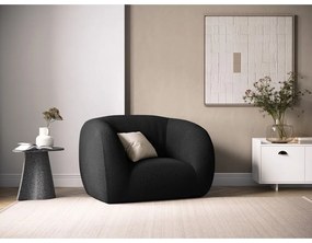 Fotoliu gri închis cu tapițerie din stofă bouclé Essen – Cosmopolitan Design