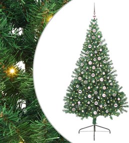 vidaXL Pom de Crăciun artificial pre-iluminat Verde 240 cm PVC