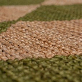 Covor tip traversă verde/în culoare naturală țesut manual din amestec de iută 80x230 cm Effie Diamond – Flair Rugs