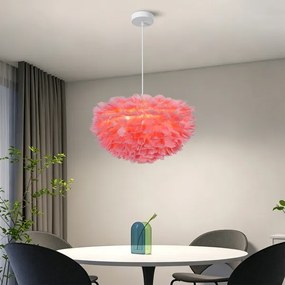 BRILAGI - Lustră suspendată pe cablu FEATHER 3xE27/40W/230V, Ø 50 cm, roz