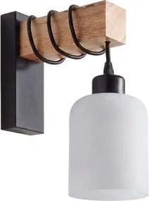 Brilagi - Aplica de perete WOOD GLASS 1xE27/60W/230V pin/negru/alb